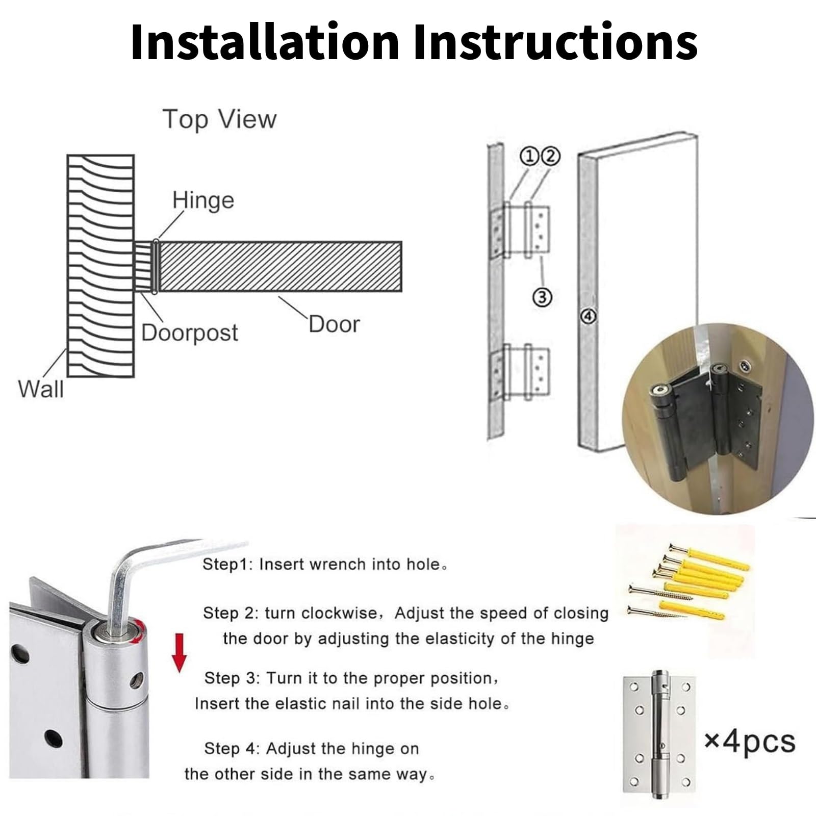 Porte Battante Double, Porte Saloon En Bois Avec Charnières, Porte Saloon De Séparation Portes De Grange Pour Escalier Salle De Bain Cuisine Chambre Balcon(Blanc,W:114 x H:90cm)
