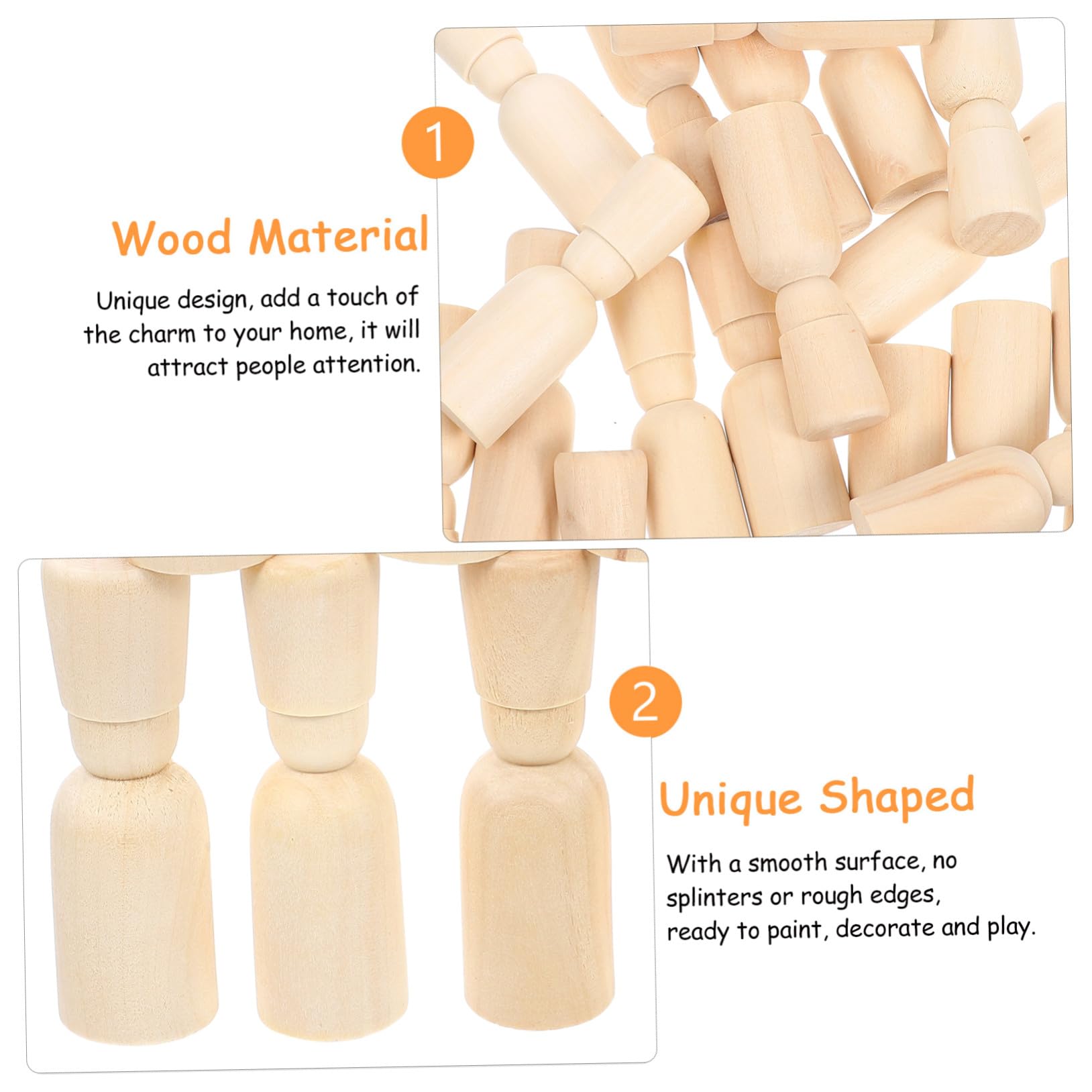 Muñecas de Madera sin Terminar con Clavijas para Pintar 20 Piezas Niños Multicolor DIY Manualidades Arte Creativo Hogar Niños y Niñas Uso Escolar