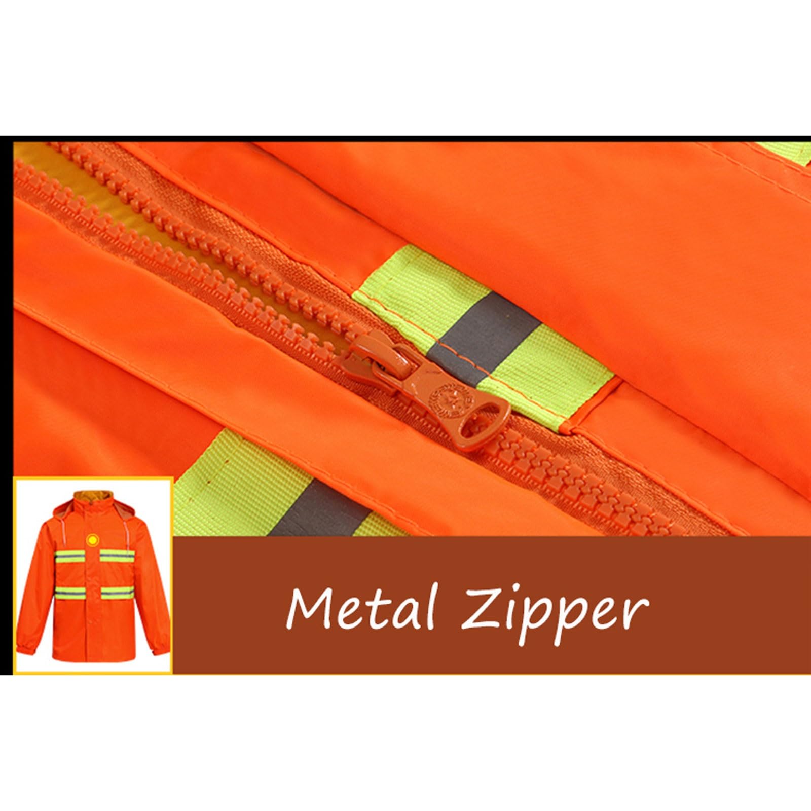 Chaleco reflectante de alta visibilidad, Traje de lluvia ligero reflectante alta visibilidad con capucha for hombres tallas múltiples naranja