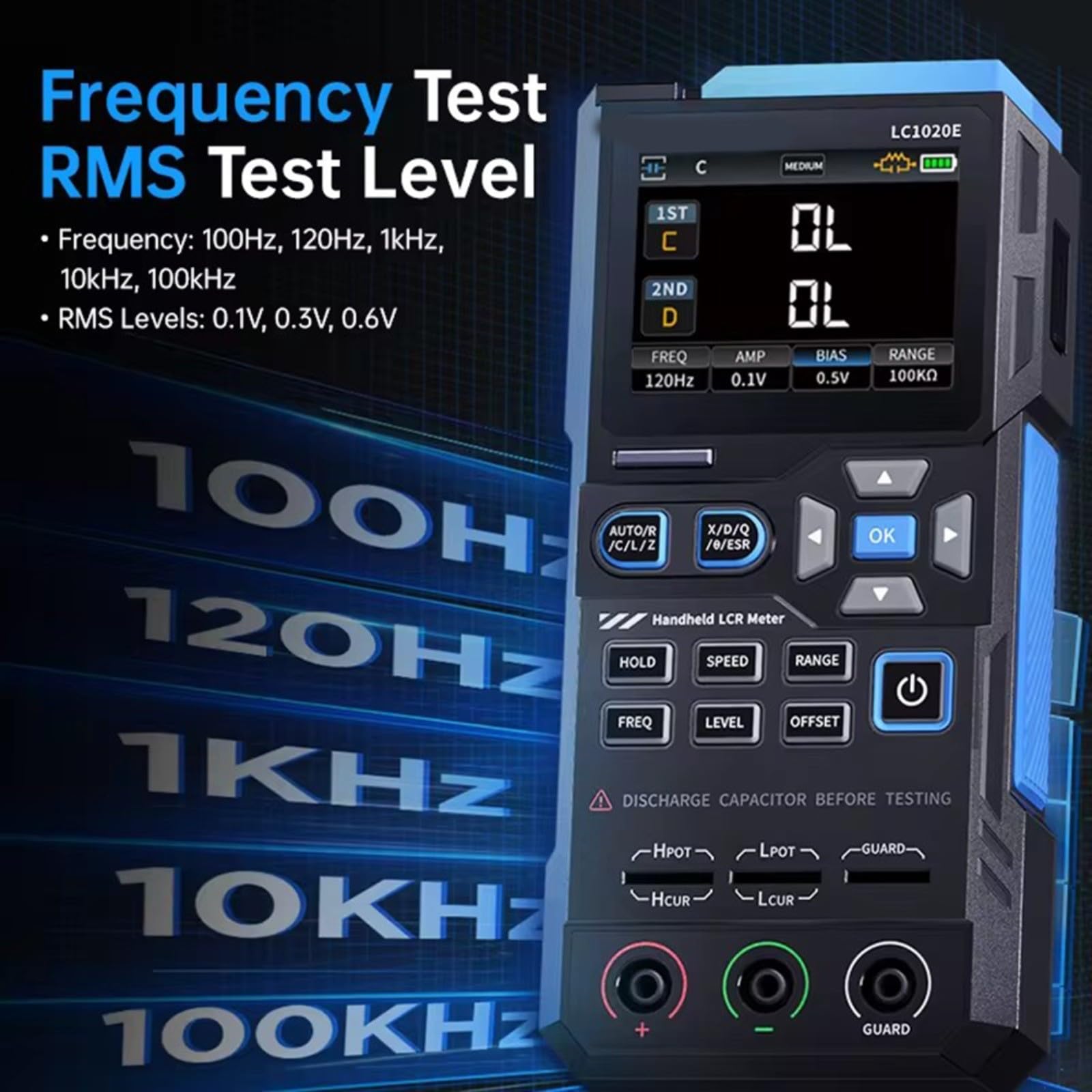LC1020E Digital Bridge LCR ESR probador para la capacitancia e inductancia de la resistencia (LC1020E en inglés)