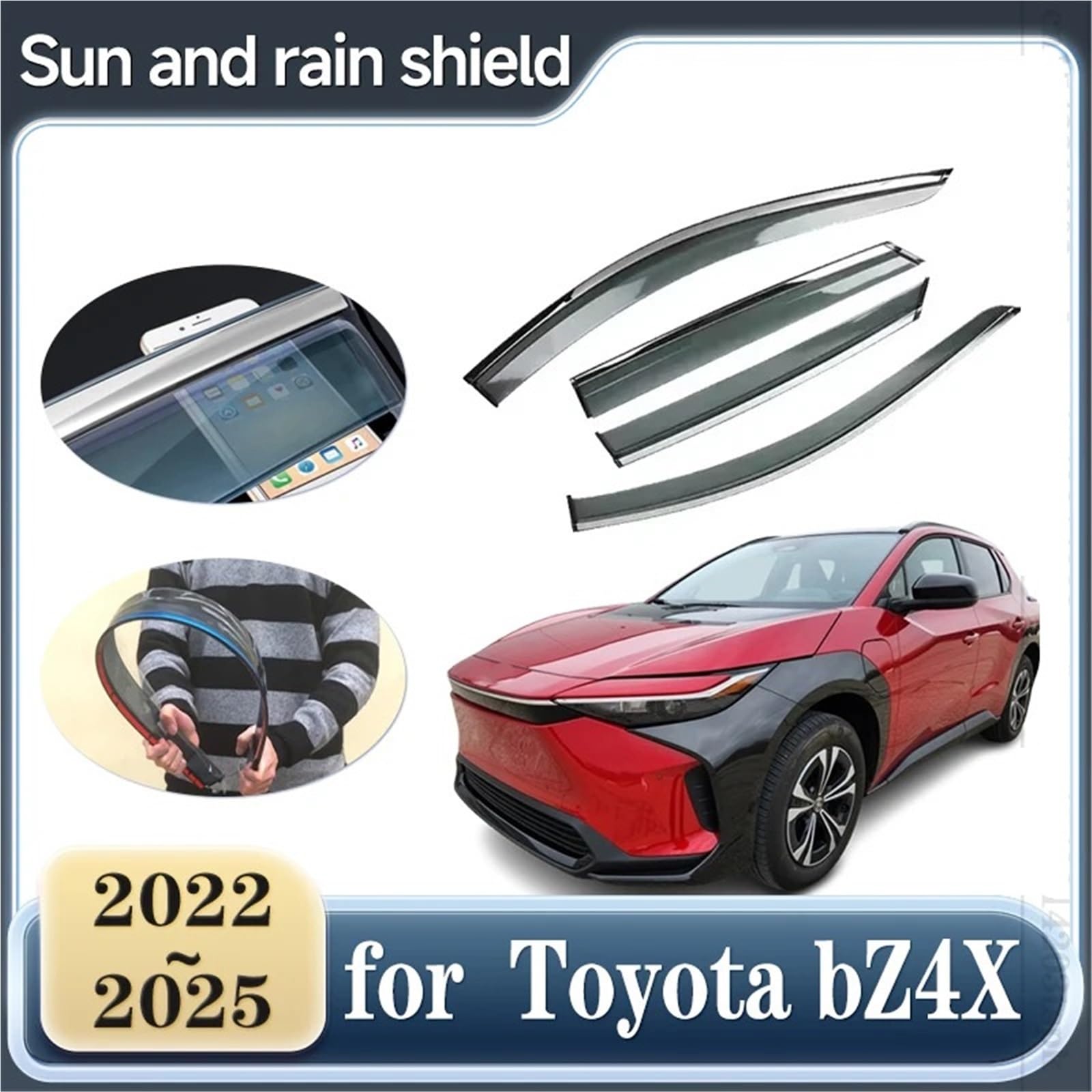 Pompa ciśnieniowa wspomagania Pasuje do Toyoty BZ4X, pasuje do Subaru Solterra 2022~2025, osłony okien i drzwi samochodowych, deflektory, osłony ochronne(Front left)