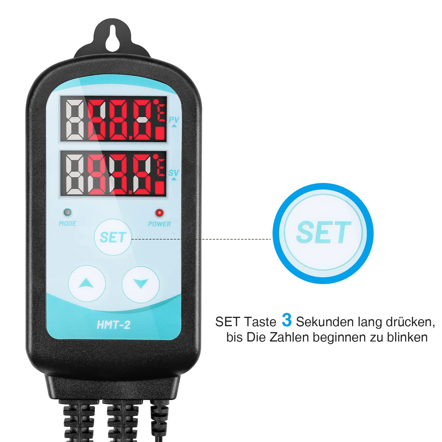 Temperaturregler mit fühler,230V Thermostate Er ist Plug and Play,Heizen Kühlen Temperaturschalter für Aquarium Terrarium Gewächshäusern