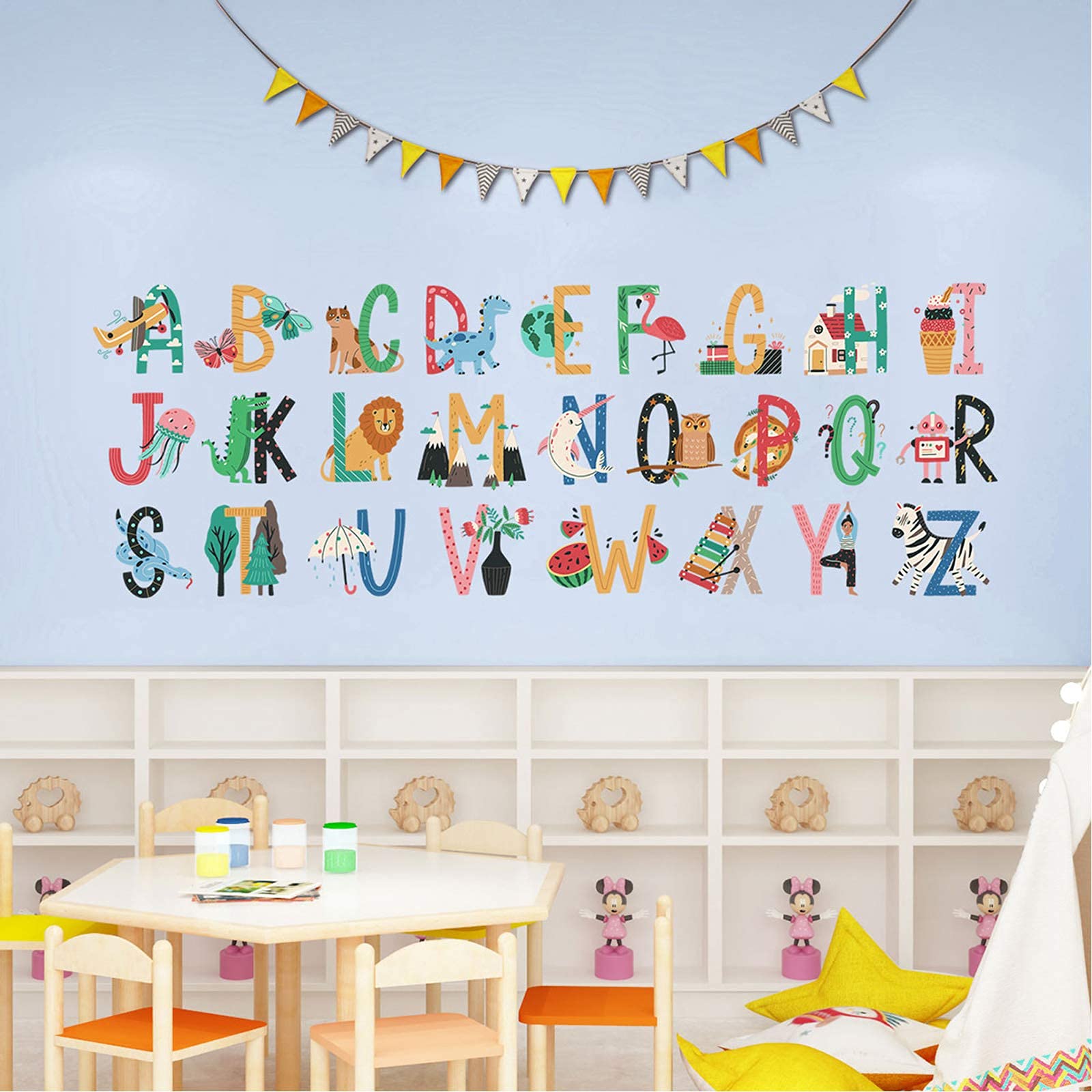 Buy Animal Alphabet ABC Kids Wall Stickers, ULENDIS Removable Colorful