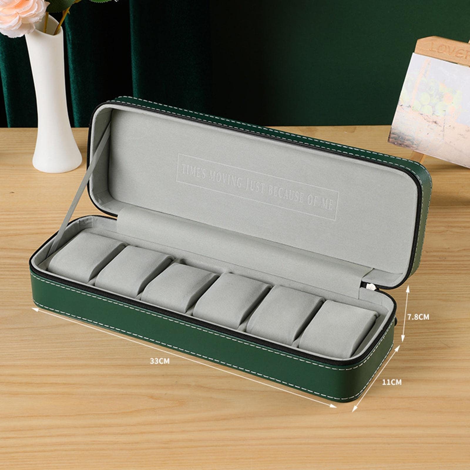 Stojak do przechowywania biżuterii, pudełko na zegarek eleganckie etui z szufladami na zegarki na rękę walizka podróżna Unisex dla dorosłych (Color : 6 Slot)