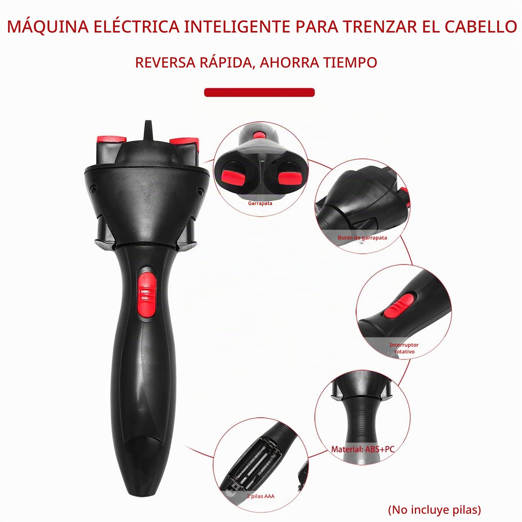 Máquina de trenzar el cabello, trenzadora eléctrica de , dispositivo de tejer , peinado