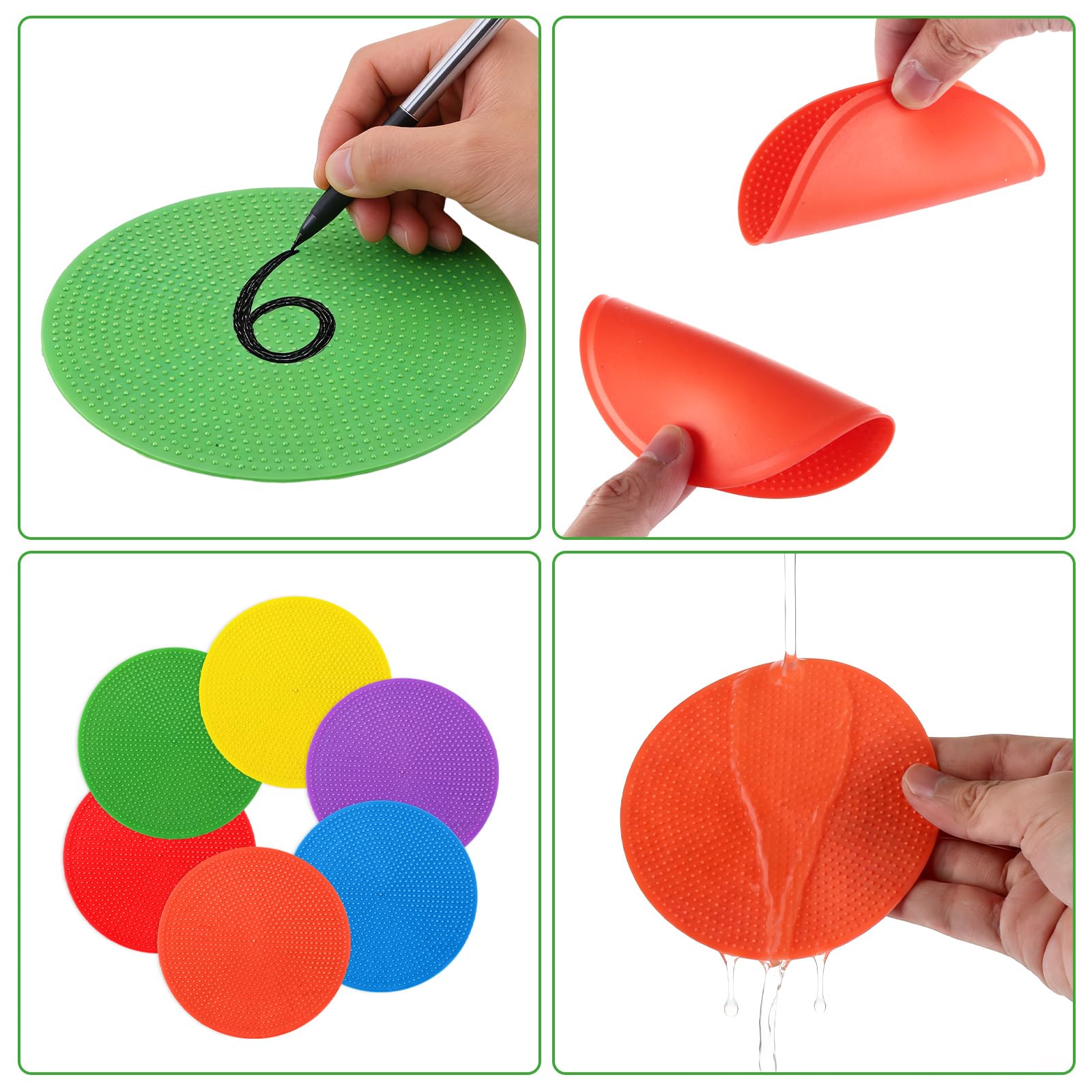 MIVIDE 48stk. Markierungsscheiben 10 cm, 6 Farben Markierscheiben Sport, Flacher Floormarker Makierungsscheiben Bunt Set für Training, Fußball, Sportplätze