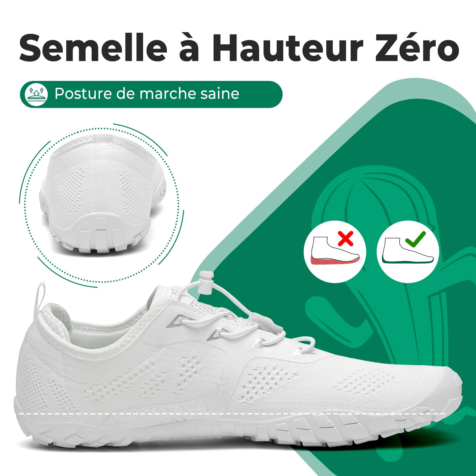 SAGUARO Barefoot Chaussures Minimaliste Barefoot Chaussures Pieds Nus Femme Homme GR.36-48