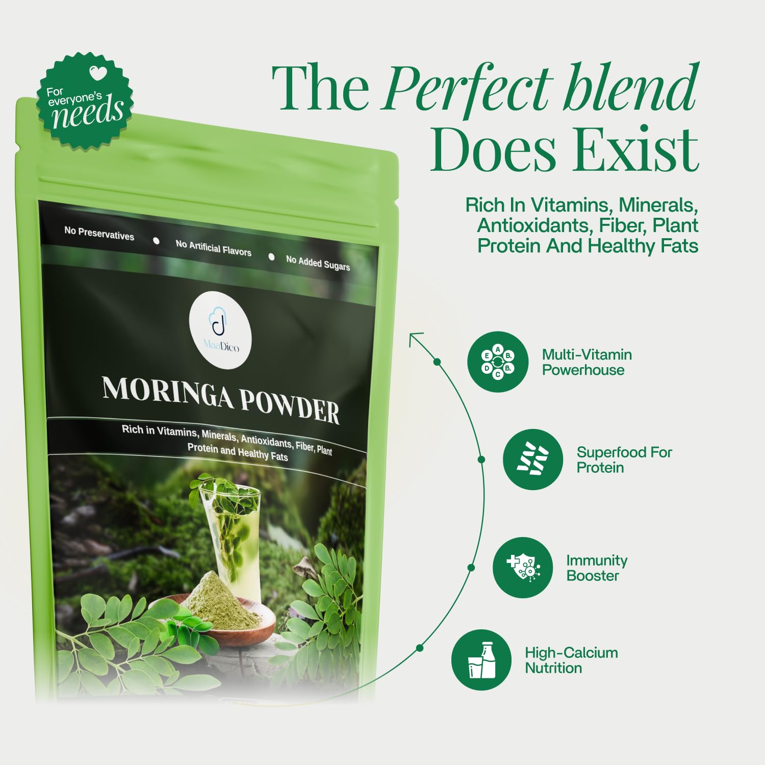 Organic Moringa Powder, 200 Gms | Rich In Vitamins, Minerals, Antioxidants, Fibre, Plant Protein & Healthy Fats | Nutrient-Rich Superfood for Energy, Immunity & Daily Wellness | — Amazon image 2