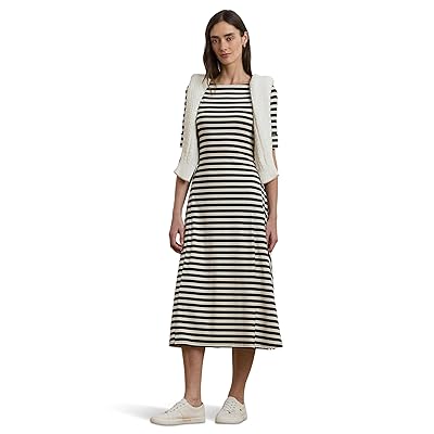 Lauren Ralph Lauren Striped Stretch Cotton Midi Dress Women