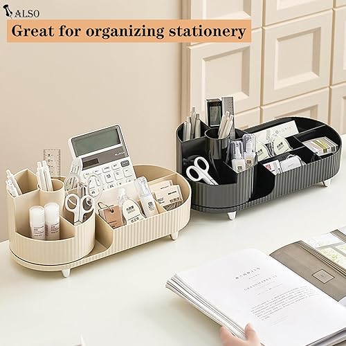 Miniatura 7 de Rotating Makeup Organizer for Vanity with Brush Holder, Cosmetic Makeup Storage Organizer, Large Spinning Makeup Skincare Organizer, Countertop Black