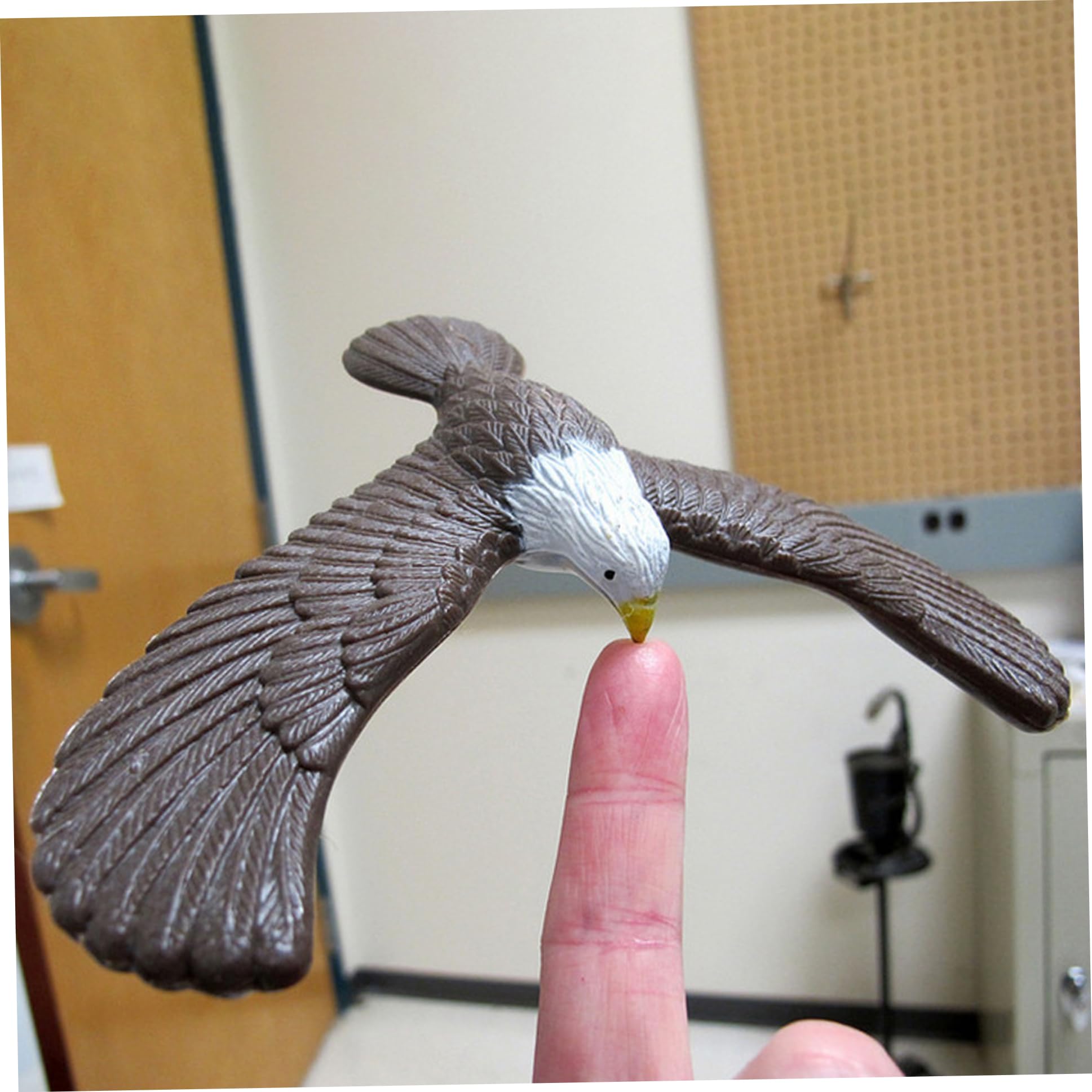 Balancing Bird Toy for Finger, Balancing Bird for Kids Cute Vivid Balance Relaxing Eagle with Pyramid Base Stress Relief 6.7in Toy for Finger Birthday, Eagle — view 4