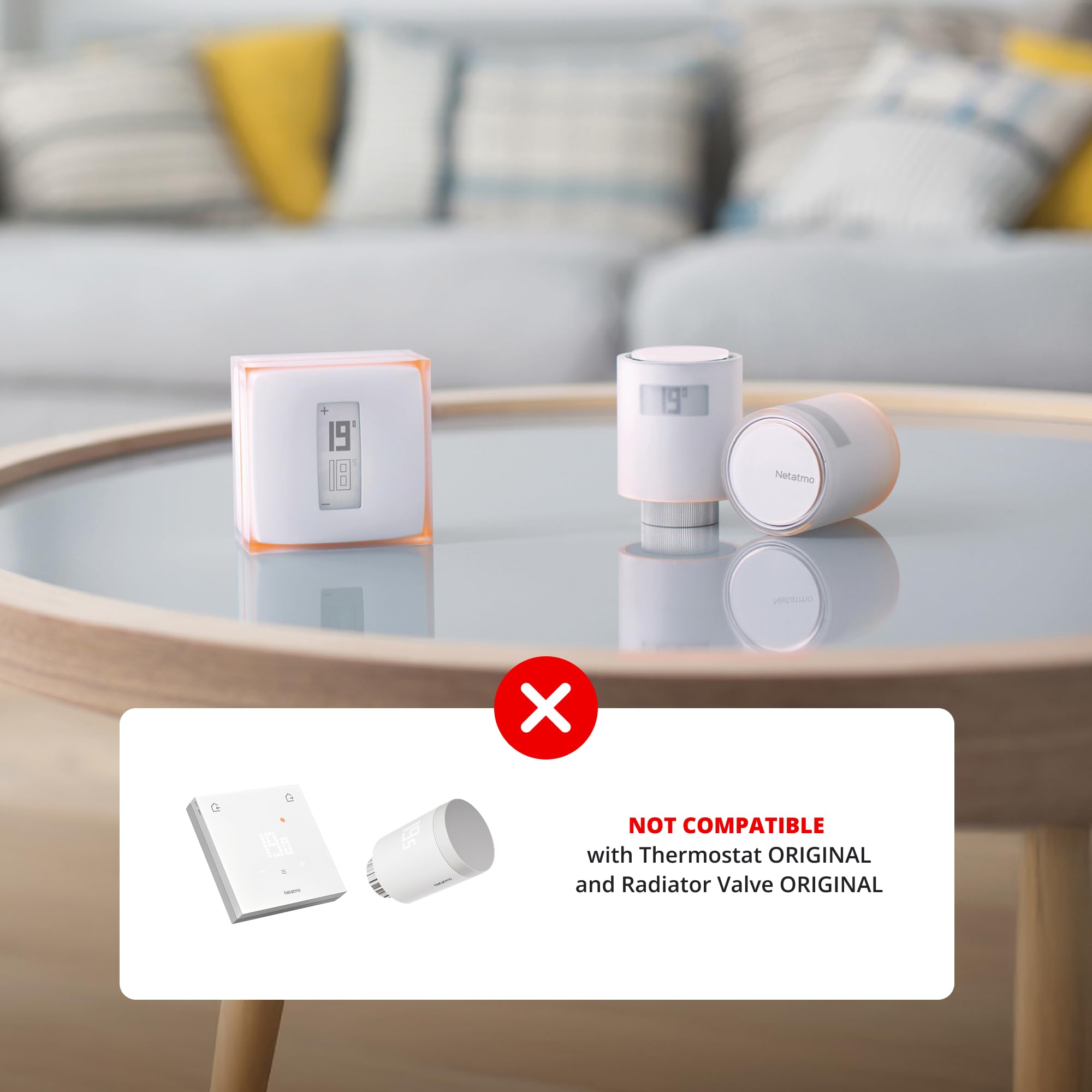 Netatmo Podłączana i Inteligentna Głowica Termostatyczna, Akcesorium do Inteligentnego Termostatu i do Zbiorowego Pakietu Grzewczego, NAV -PL