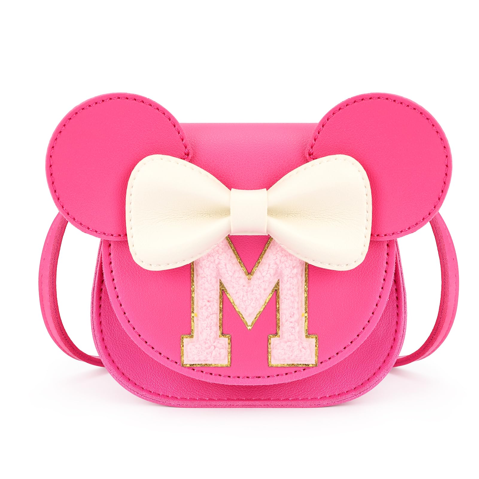 mibasies Toddler Purse 3-8 Girls, Hot Pink Letter M Birthday Gift