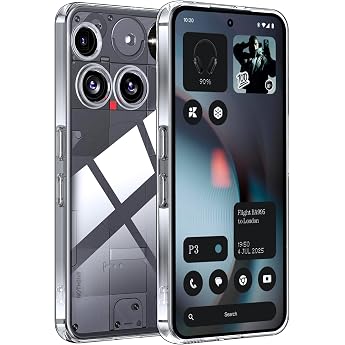 zZjoOoj Case for Nothing Phone 3 / Nothing Phone 3 Case Soft Protective Case Liquid Silicone Cover Camera Protection Clear Soft Silicone TPU Mobile Phone Case Cover Transparent