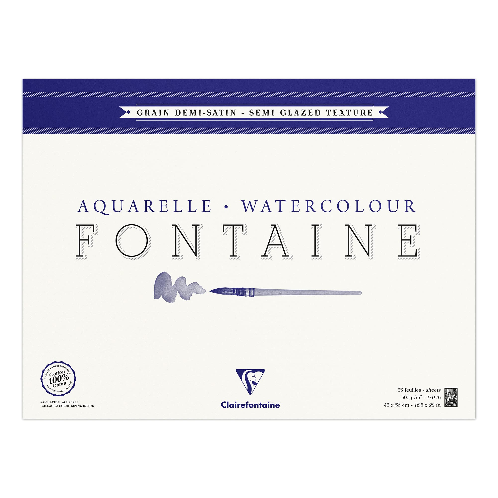 Clairefontaine 96409C blok do akwareli klejony z 4 stron 42x56 cm 300 g