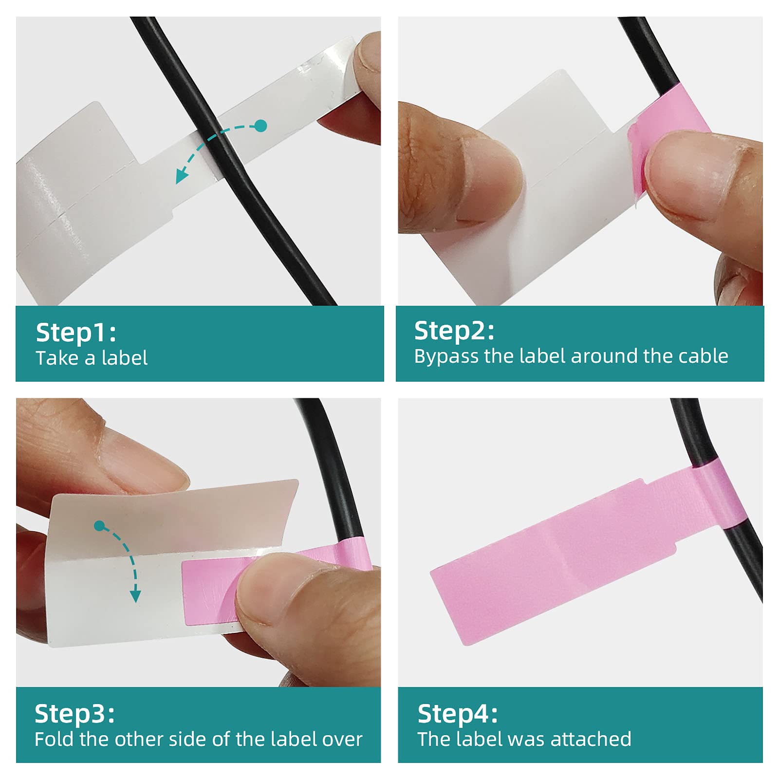 Buy 480 Pcs Cable Labels Tags with Permanent Marker for Handwriting