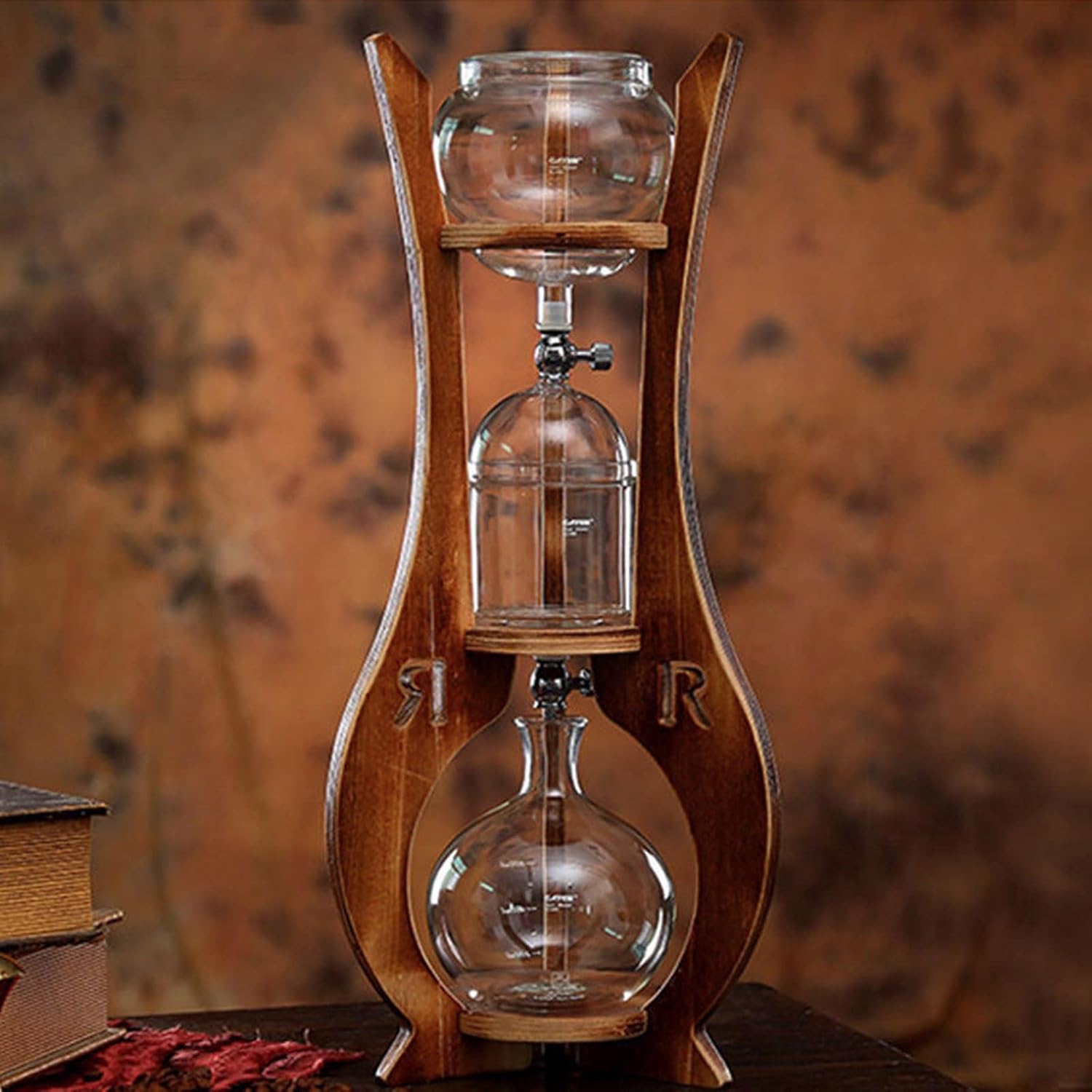 Ice Cold Dripper Coffee,Iced Coffee Cold Brew Drip Tower,Tea Maker Manual Dripper Brewer Maker,in Coffee Shops, Cafes, and Offices,Borosilicate Glass Carafe, Home Iced Coffee Maker Gift