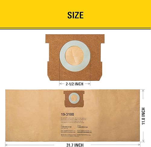 Miniatura 3 de Paquete de 3 bolsas de filtro STANLEY 19-3100, para aspiradora húmedaseca de 5-8 galones, compatible con STANLEY SL18115 SL18115P SL18116 SL18116P