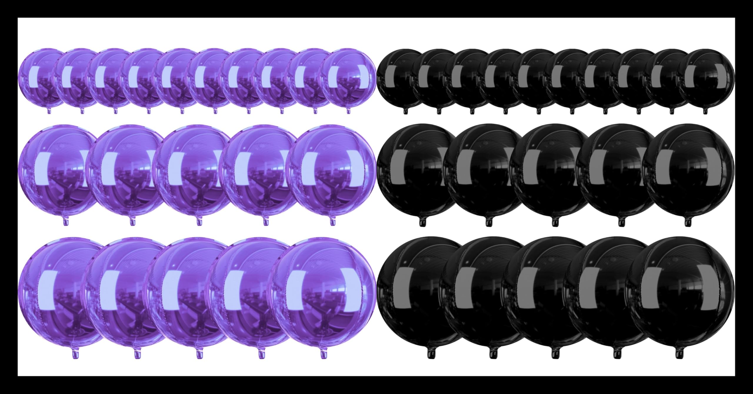 PartyWoo Purple Foil Balloons 20 pcs and PartyWoo Black Foil Balloons 20 pcs