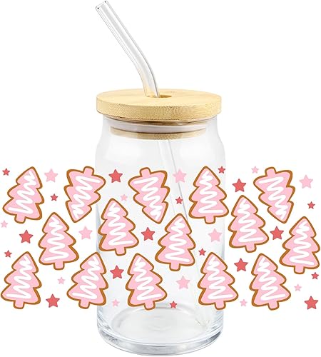 Miniatura 8 de 10 calcomanías de transferencia UV DTF impermeables para tazas de 16 oz taza de café helado, tazas de vidrio frotar en calcomanías de transferencia