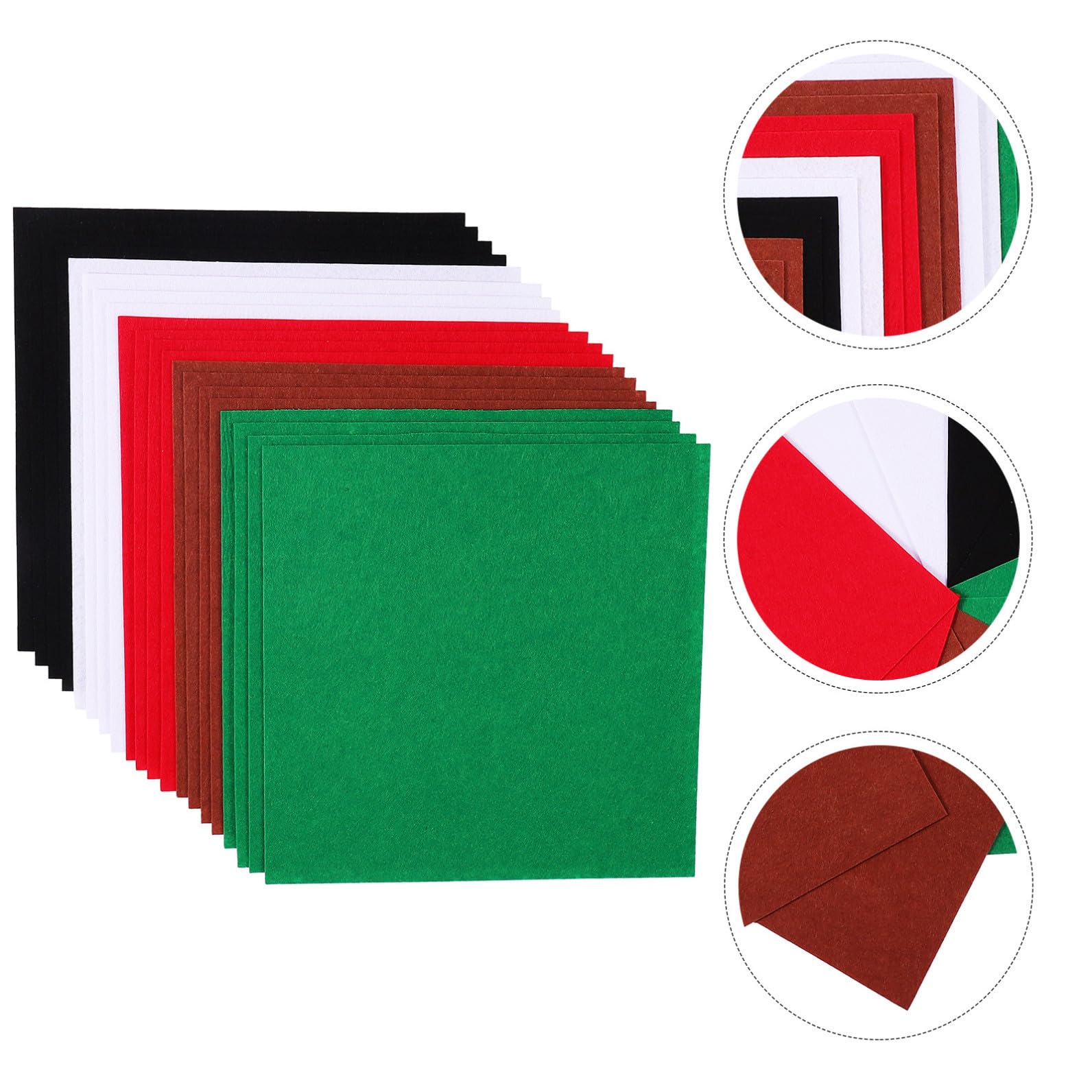VILLCASE 80 STK Weihnachtsvlies Bunte Filztücher Weihnachtsdekoration DIY Weihnachtshandwerk Kinder DIY Material Bastelfilzquadrate Basteln Filz Stoff Nicht Gewebt