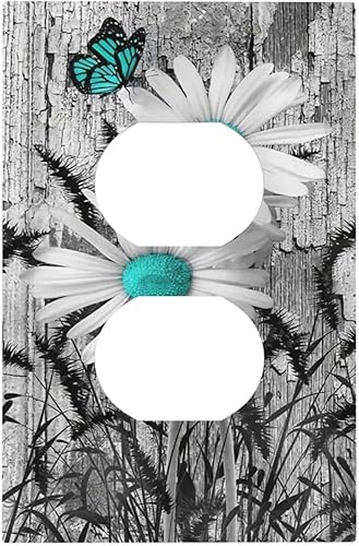 Miniatura 76 de Cubierta de Pared de Interruptor y Toma de Corriente de 1 Gang de Patrón Texturizado de Mármol Turquesa Oscuro Azul Gris Moderno Abstracto de Lujo