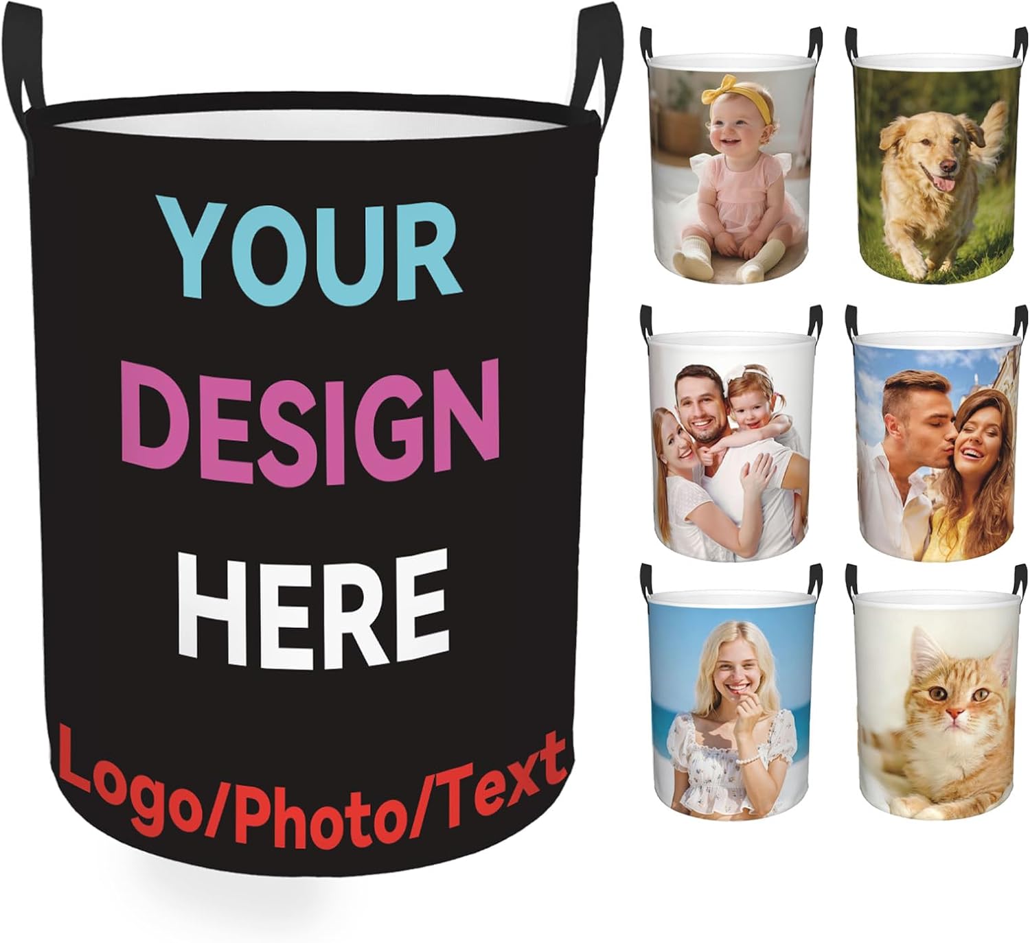 Custom Hamper Laundry, Personalized Hamper with Text Photos