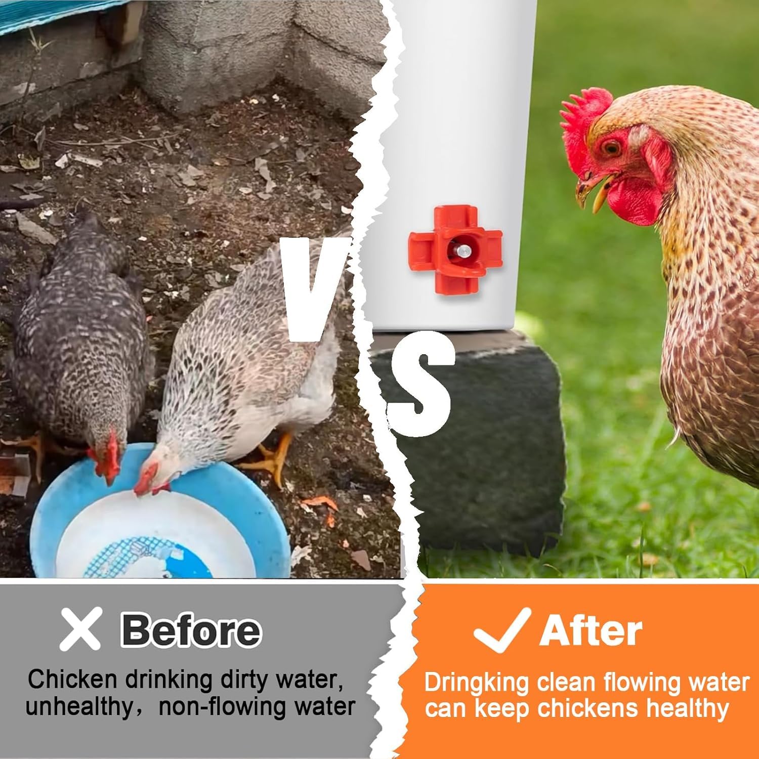 Pezones de agua horizontales de pollo, bebedero de pezones de pollo para coper, bebedero de pezones de aves de corral, a prueba de fugas, plástico ABS duradero, con brocas (paquete de 15)