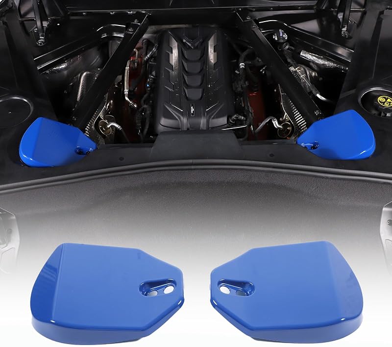 Tampas de proteção das torres dos amortecedores traseiros CHEAYAR para Chevrolet Corvette C8 2020–2023, ABS azul – 2 unidades