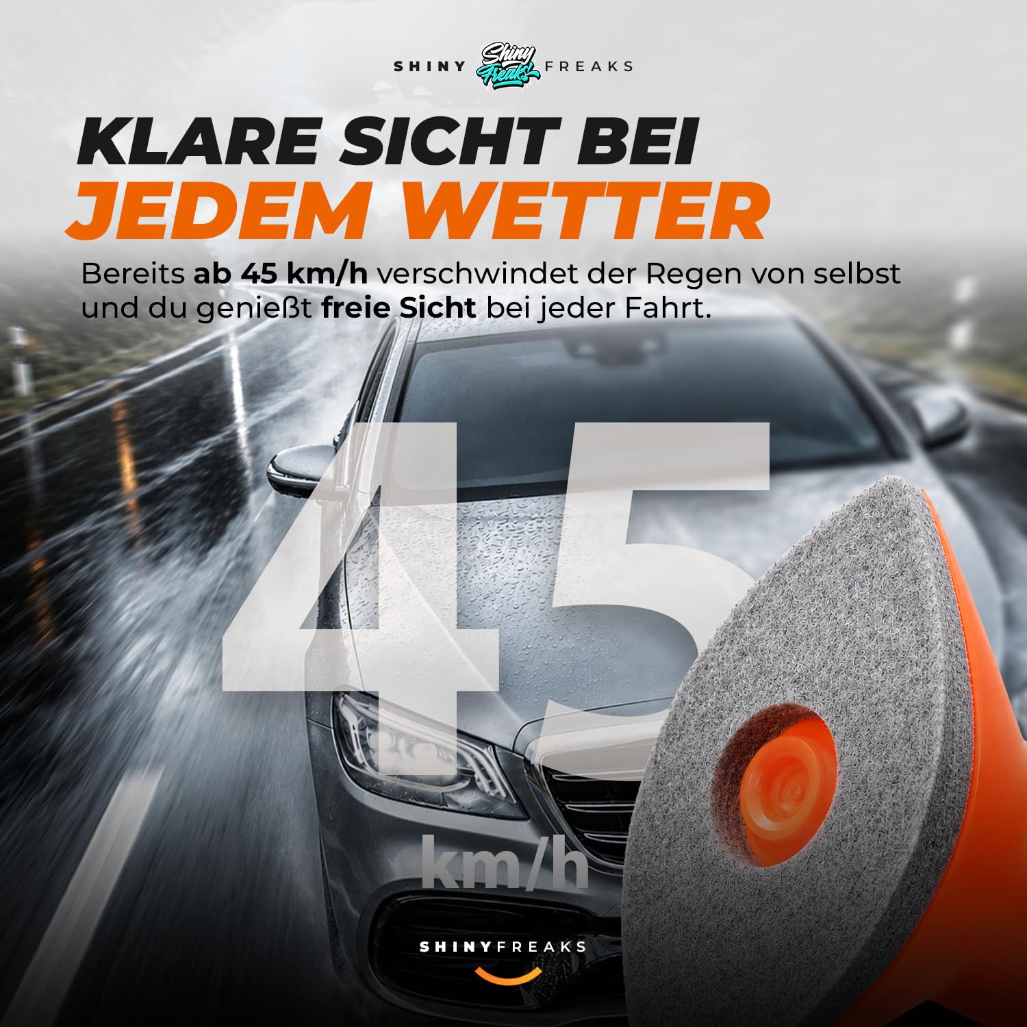 Glasversiegelung Set: Soft99 Glaco QAD (120ml) Scheibenversiegelung Auto + QJUTSU Creamy Shampoo (750ml) + Autoschwamm - Regenabweiser für verbesserte Sicht bei Regen | 3-teilig