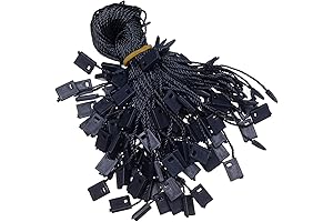 Black Hang Tag String Snap Lock Pin Loop Fastener Hook Ties 1000 Pcs 7 Inch