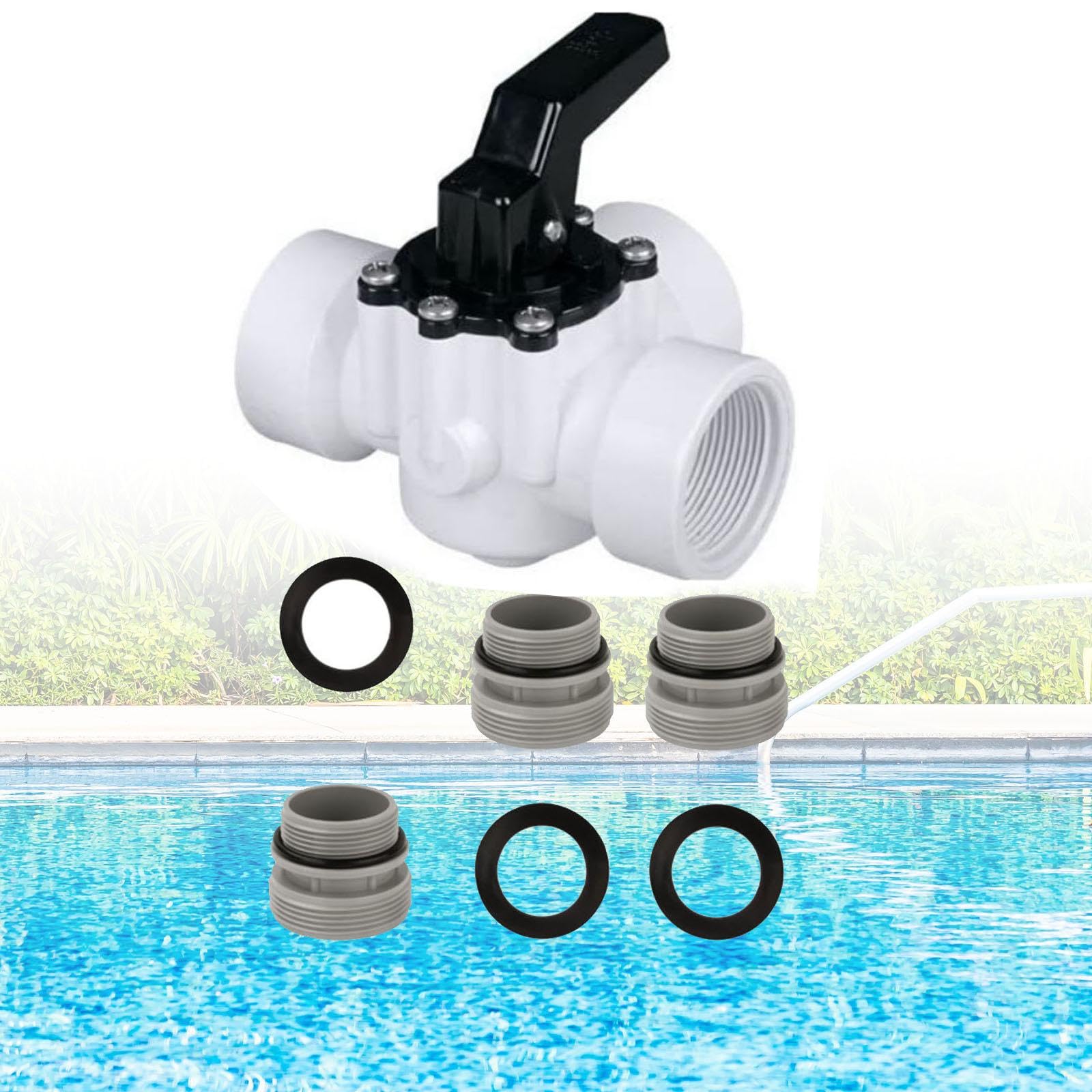 Vanne de dérivation 3 voies, adaptateur 32mm, robuste, professionnel 4517, 1.5 pouces, remplacement pour environ Groud, piscine, étang de jardin, Blanc