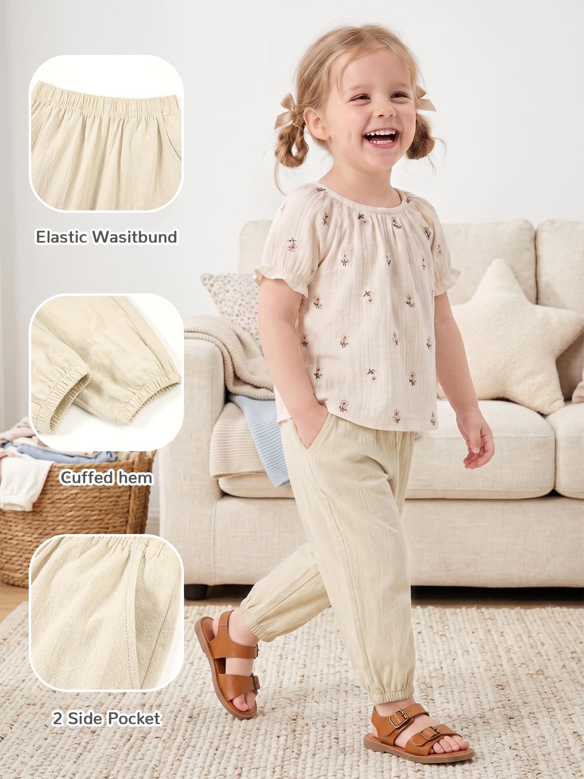 Miipat Baby Mädchen Hose 3 Stück Kleinkind Junge Casual Lange Hosen Kinder Sommer Weiche Elastische Taille Unisex Harem Hose