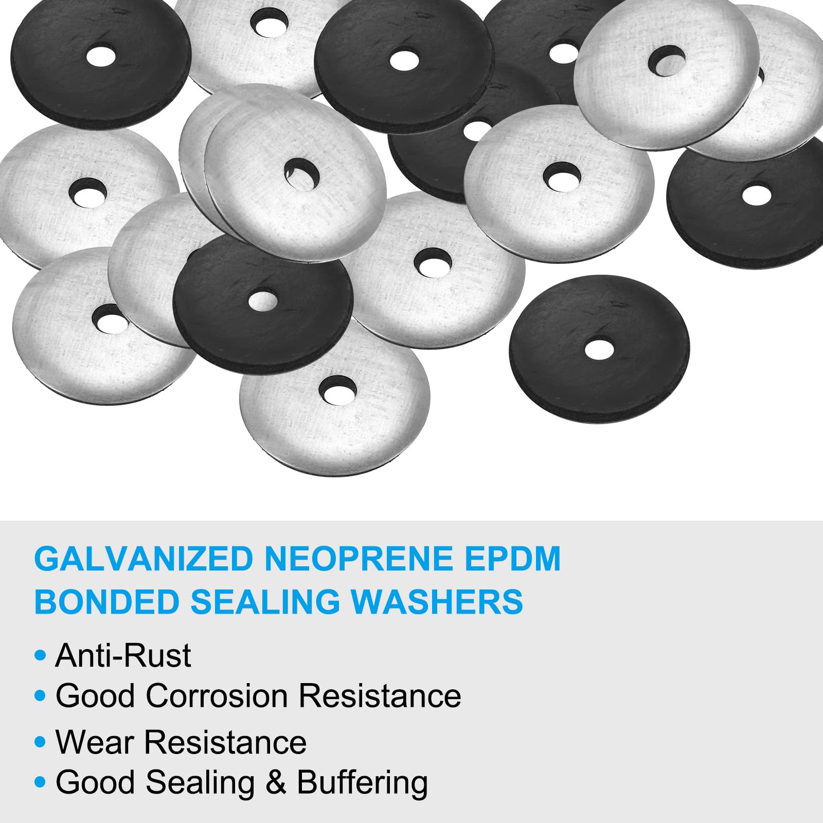 PATIKIL 7/32"x1 1/6" EPDM Bonded Sealing Washers - Image 3