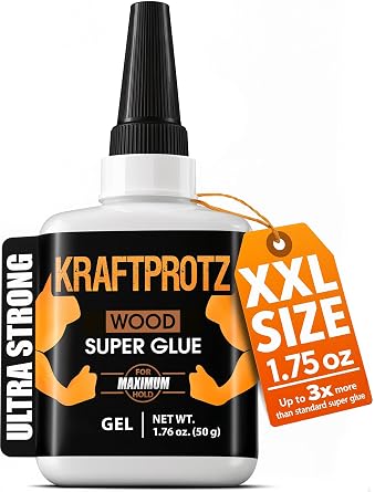 Wood Super Glue Gel 1.75 oz - Instant Adhesive DIY Craft Laminate Parquet