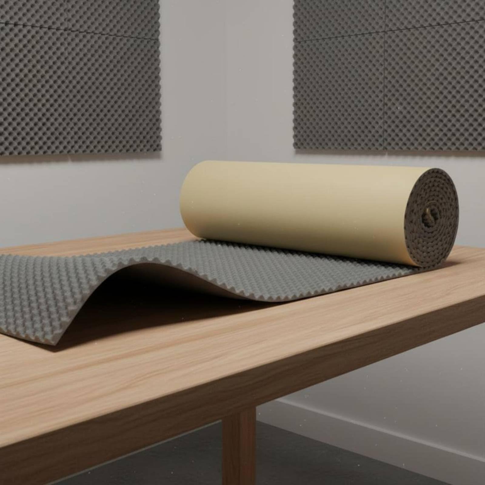 harayaa Panel de Algodón Insonorizado Absorbente Espuma Acústica Antirruido Aislante con Diseño de Que Reduce Reverberación en Poliuretano , Púrpura , 70mm