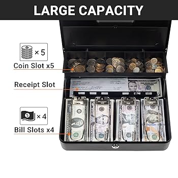 Tera キャッシュボックス 鍵付き ホワイト Amazon.com : Tera Cash Box with Key Lock: Anti Theft Safe