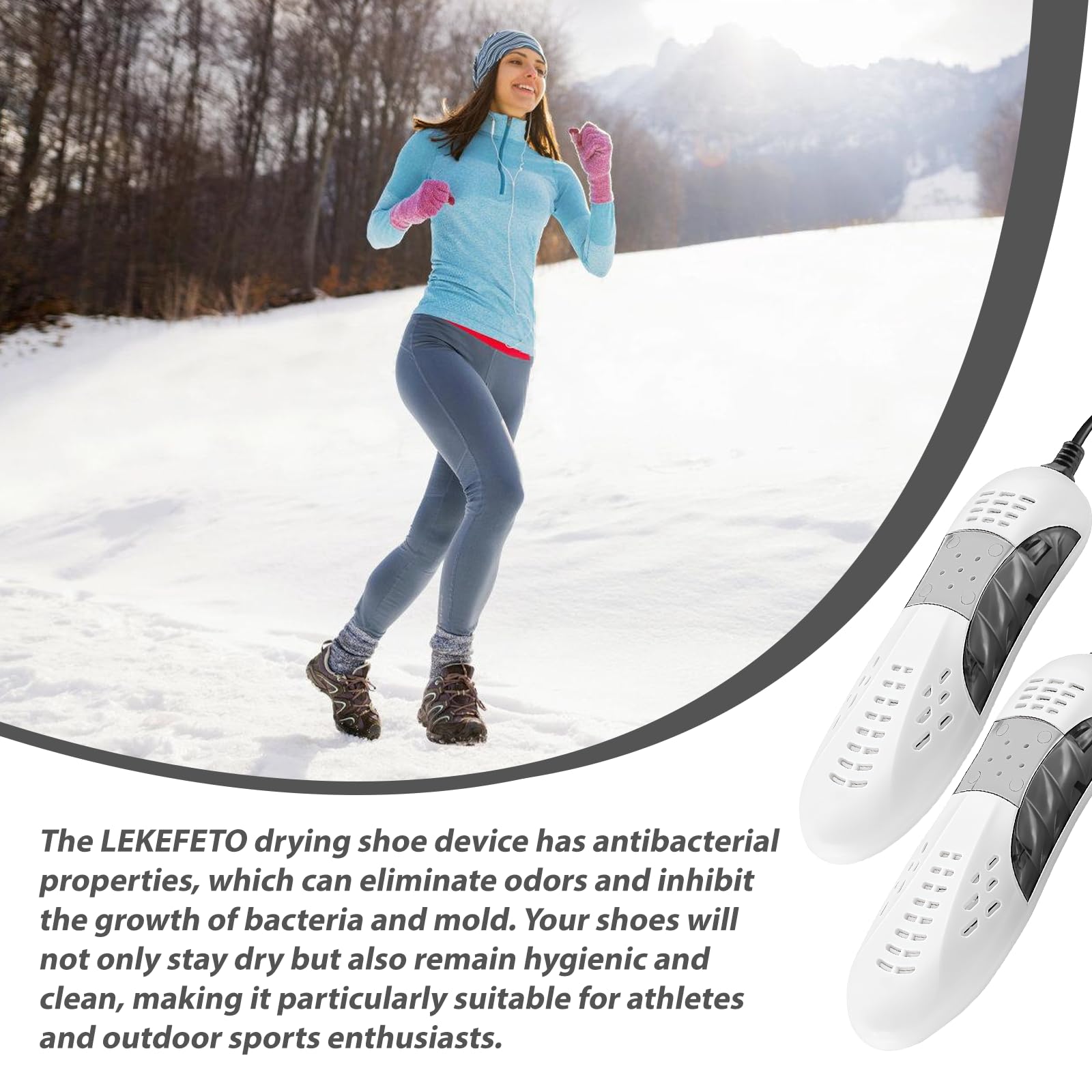 2 Stück Elektrischer Schuhtrockner, Tragbarer 360° Schuhwärmer mit Antibakterieller Wirkung, Schuhtrockner für Socken, Handschuhe, Skischuhe & mehr