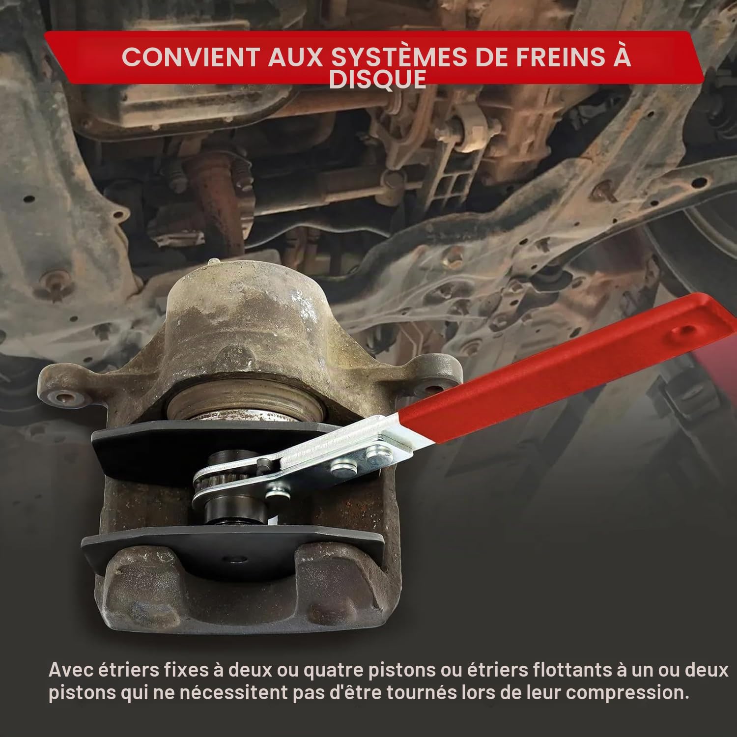 Outil de Compression d'Étrier de Frein, Outil avec 4 Crochets pour étrier, Outil Universel de Compression d'étrier de Frein à Disque, compresseur de Piston de Frein pour réparation Automobile