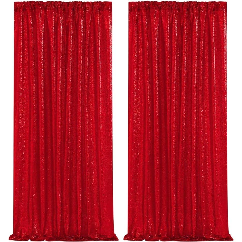 Danlai 2 Panels Sequin Backdrop Curtain, Glitter Drape for Wedding Birthday Baby Shower and Sparkly Scene Decoration