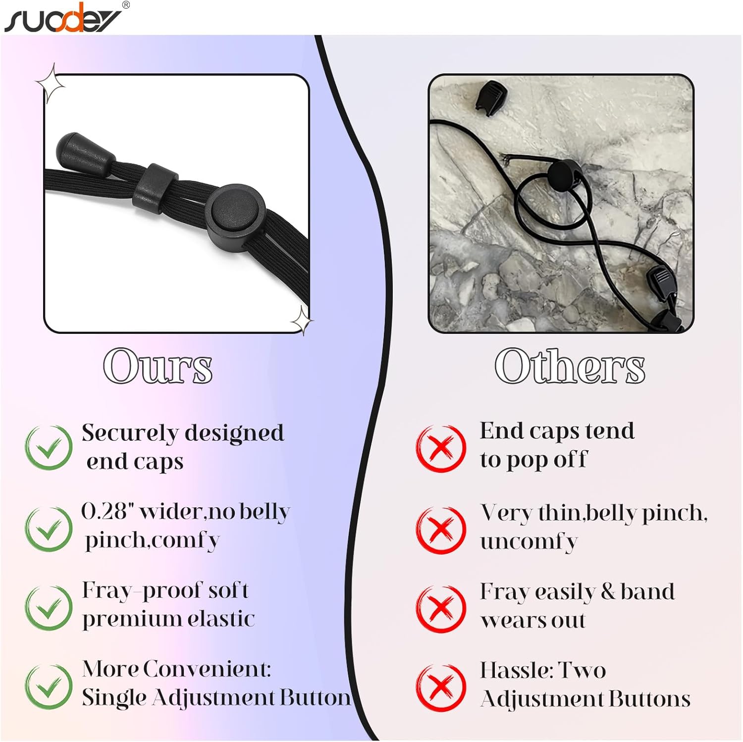 SUOSDEY 2pcs Crop Top Tuck Band Women Adjustable Crop Top Band Elastic Stretch Waist Belt for Tucking Shirt Sweater - Image 2