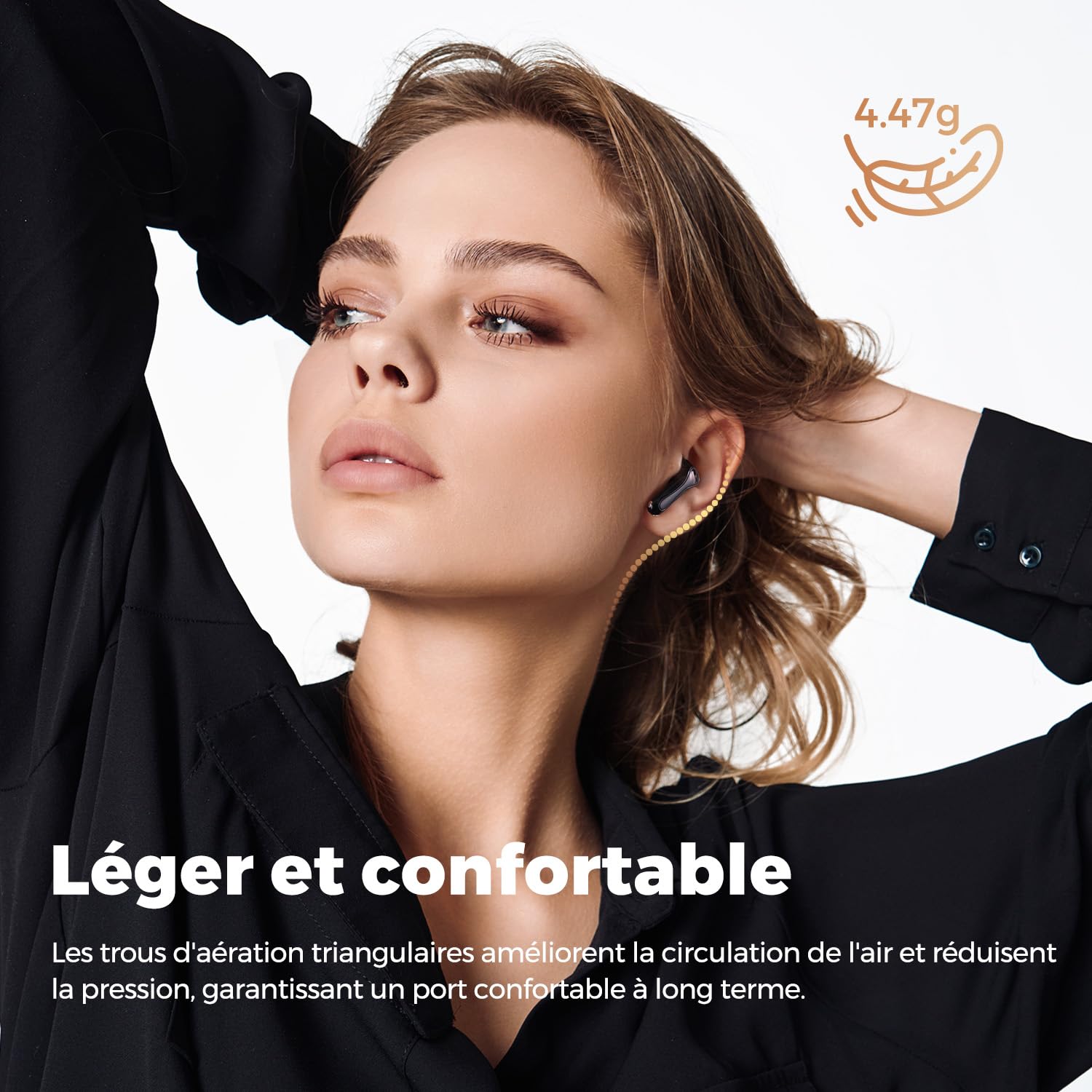 SoundPEATS Air5 Lite Écouteurs sans Fil | Audio Haute Résolution Bluetooth 5.4 Hauts-parleurs 13 mm Codec LDAC Réduction de Bruit Appels 30 Heures Autonomie