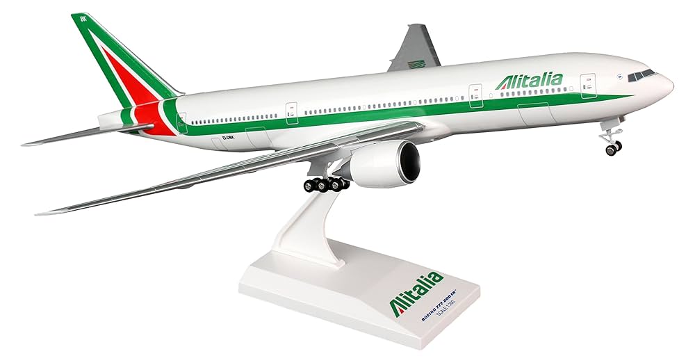 SKYMARKS 1/200 B777-200 Alitaliaアリタリア航空 Daron Skymarks Alitalia 777-200 Airplane Model with Gear