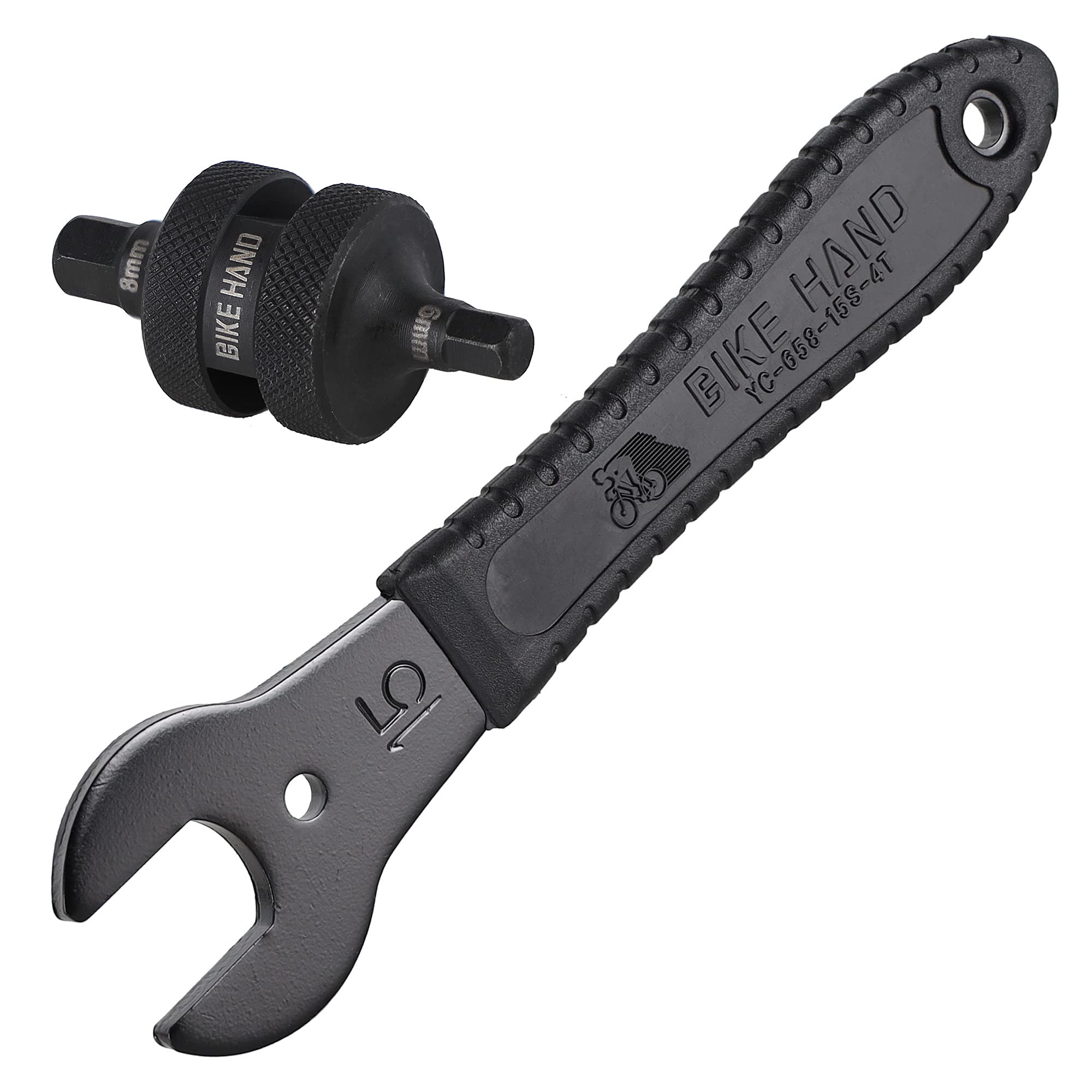 BIKE HANDBicycle Pedal Install Remover Tool Kit – Pedal Cone Wrench Spanner 15mm + Hex Pedal Driver Double-Ended Allen Key 6mm & 8mm