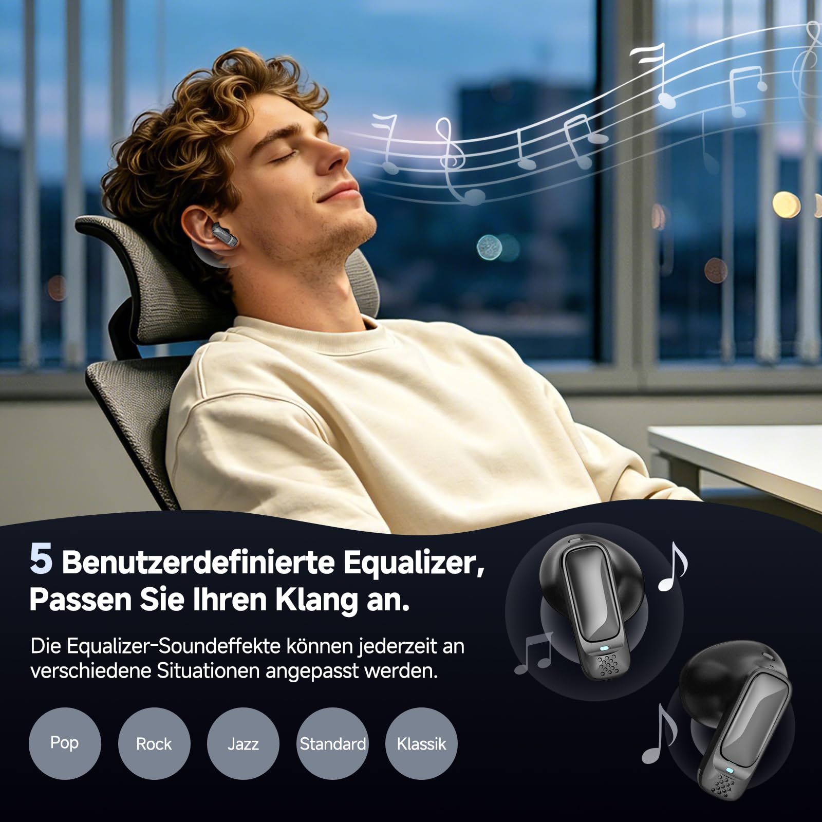 BEARTAIN Übersetzungskopfhörer 3-in-1 Echtzeitübersetzung 165 Sprachen Touchscreen 60H iOS Android Reisen