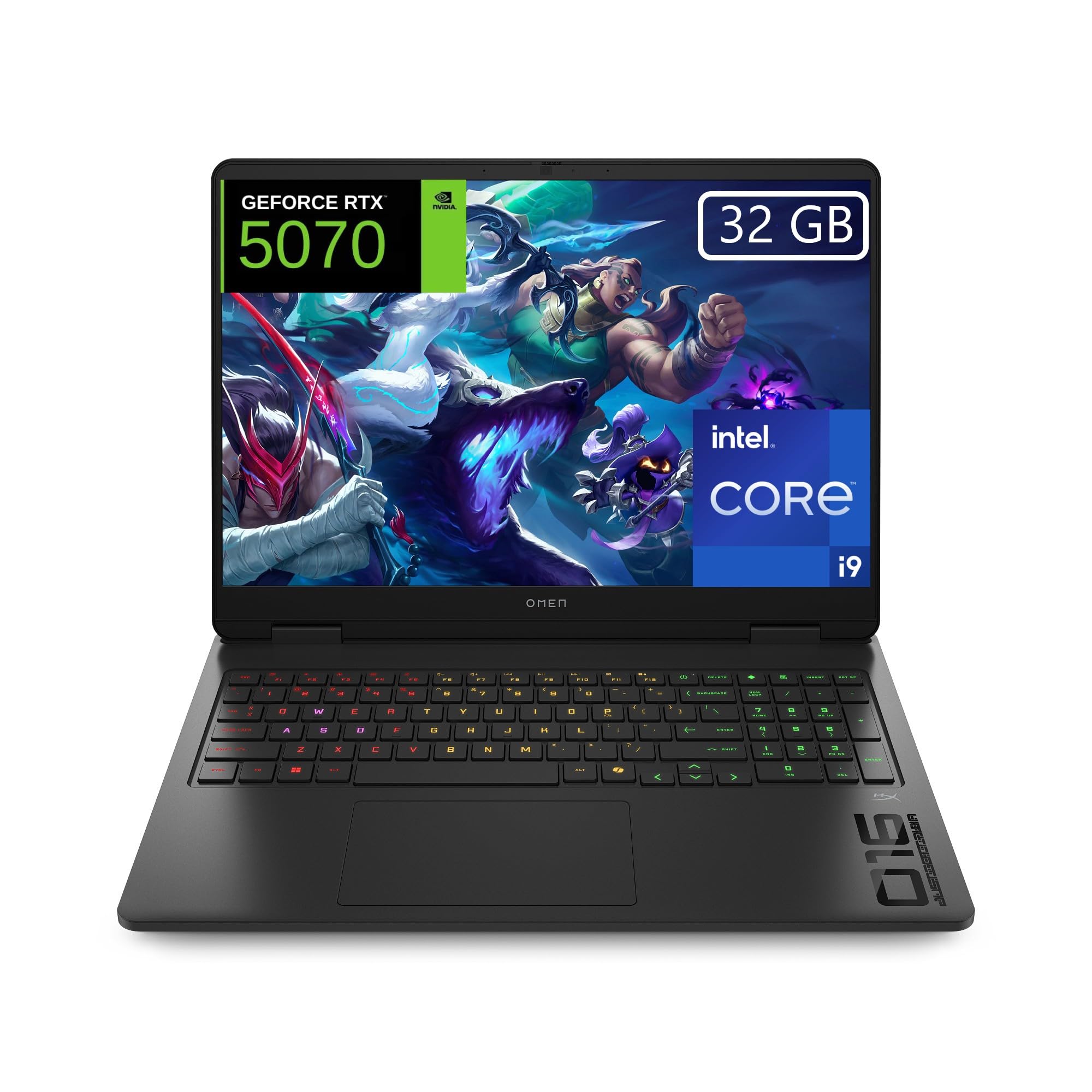 HP OMEN 16-am0035ns - Ordenador portátil Gaming 16" 2K (Intel Core i9-14900HX, 32GB RAM, 1TB SSD, NVIDIA Geforce RTX 5070, FreeDos) Negro - Teclado QWERTY Español