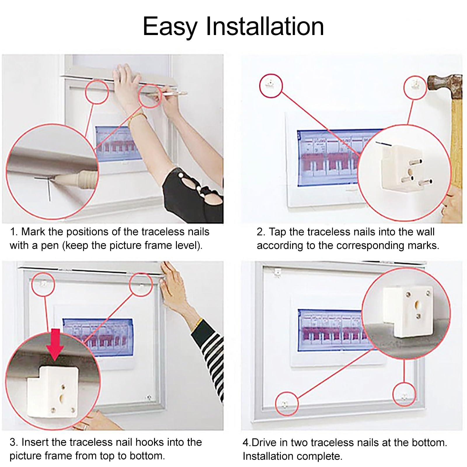 Genérico Cubierta Decorativa para Panel eléctrico, Elegante Caja de fusibles empotrada en la Pared para Sala de Estar, Dormitorio, Oficina, cafetería - Negro (15,7 x 19,7 Pulgadas)