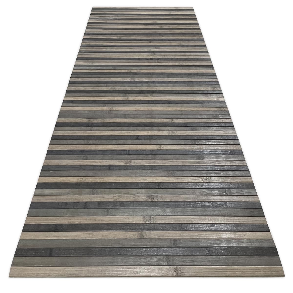 SaRani Tapis Long en Bambou à Lamelles, Fond Antidérapant en Caoutchouc (Tortue Dégradé, 400x50 cm)