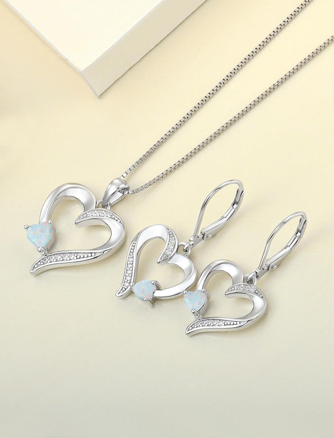 YL Heart Dangle Earrings 925 Sterling Silver Drop Earrings Birthstone Leverback Jewelry for Women