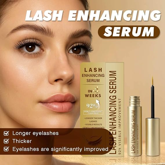 Eyelash Growth Serum, Lash Enhancing Serum with Advanced Formula to Boost Longer Fuller and Thicker Looking Lashes to Growth Stronger, Cruelty-Free Irritation Free 4ML
